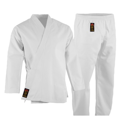 Medium Weight Uniform Gi ProForce Gladiator 7.5 oz Black with White Belt 