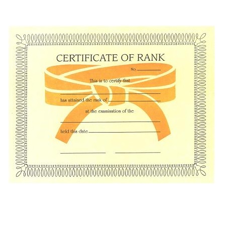 certificate rank belts karate martial arts